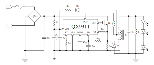 QX9911_LED非隔离驱动电源IC