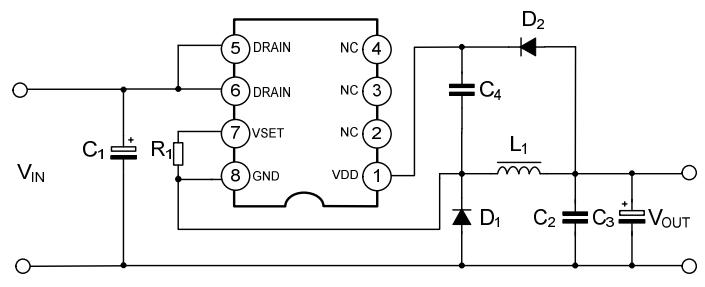 SD4938 18V/0.3A输出时应用线路图