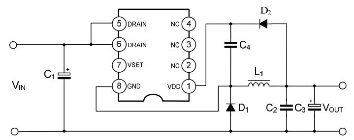 SD4938 12V/0.3A输出时应用线路图