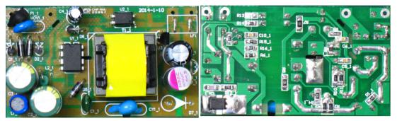 5V2.4A适配器方案PCB及DEMO实物图