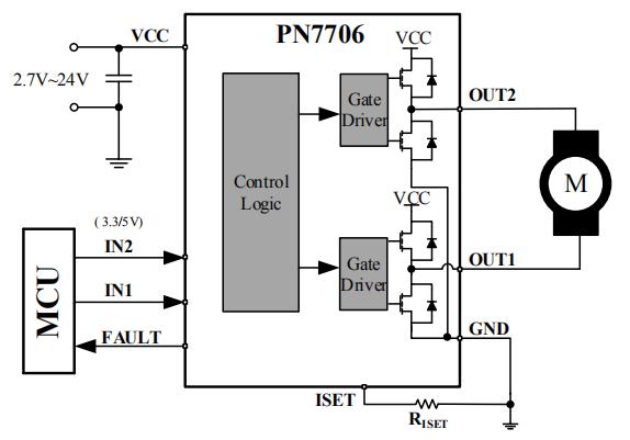 PN7706 智能电表马达驱动芯片电路图